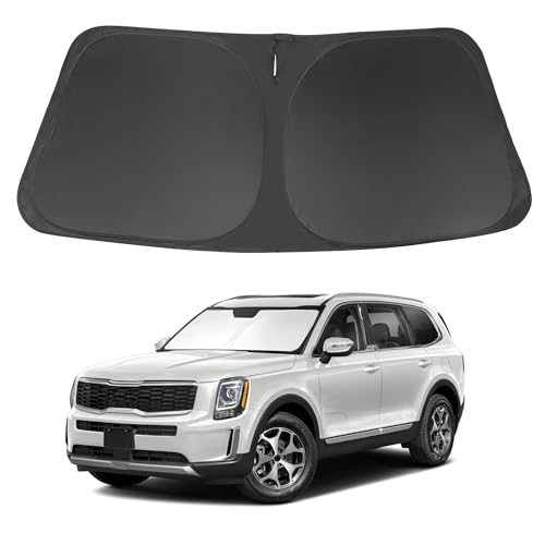 Image of Windshield Sun Shade Fit for 2020 2021 2022 2023 2024 2025 Kia Telluride Accessories Sunshade Shield Blocker Fodable Sun Visor Protector