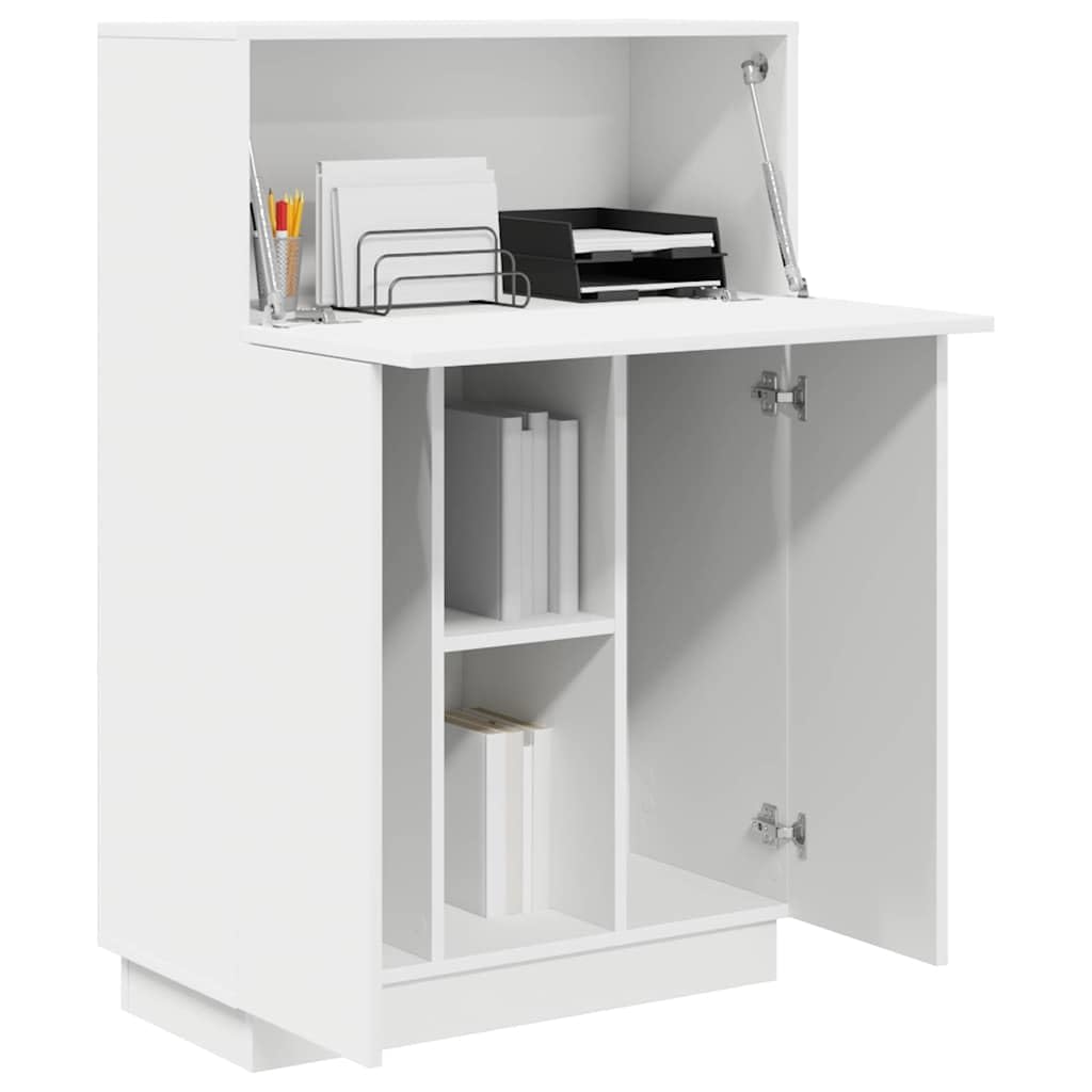 Scrivania moderna con anta, in legno, 71,5 x 31,5 x 106,5 cm, compatta, con ripiano, ideale per casa, studenti, postazione di lavoro organizzata e salvaspazio