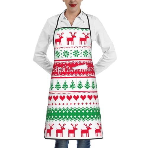Anceky Feliz Navidad en delantales de cocina tailandeses