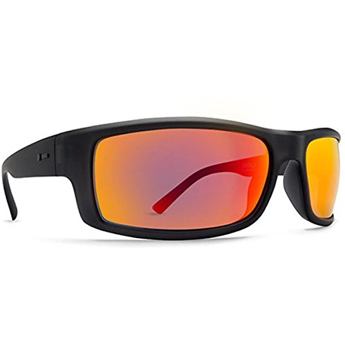 Dot Dash Mens The Gooch Sunglasses, Soft Charcoal w/ Red Chrome, OS