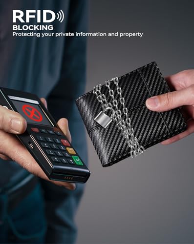 Image of Swallowmall Wallet for Men RFID Blocking Genuine Leather Mens Wallets Bifold with 2 ID Window 13 Card Slots black stripe-417