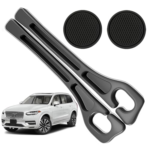 POSPICE Car Seat Gap Filler Organizer Compatible with Volvo Xc90 Accessories Seat Gap Plug Blocker with Storage Slot Non-Slip Car Cup Holder Coaster Black