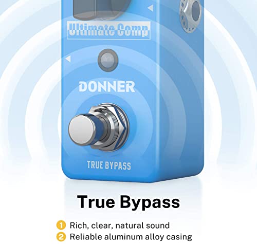 Image of Donner Compressor Pedal, Ultimate Comp 2 Modes Compression Effect Pedal Pure Analog for Electric Guitar and Bass True Bypass