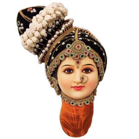 Image of SRI YAGNAA - POP Ammavari Face with Right Side Koppu | Decorative Lakshmi Face | Varalakshmi Face for Sravanamasam Pooja | Laxmi Face