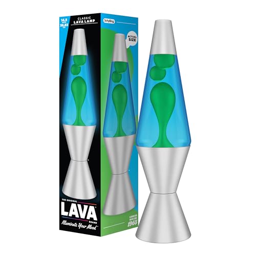 LAVA® - Lampada Lava 2124, cera verde, liquido blu, base e...