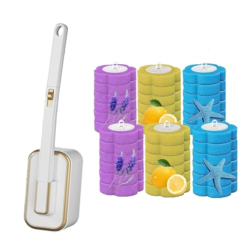 Midslinee Brosse WC Jetable Recharge, Barre de Toilette avec 36 Remplissages, pour Nettoyeur de Toilette，Salle de Bain, évier, Baignoire