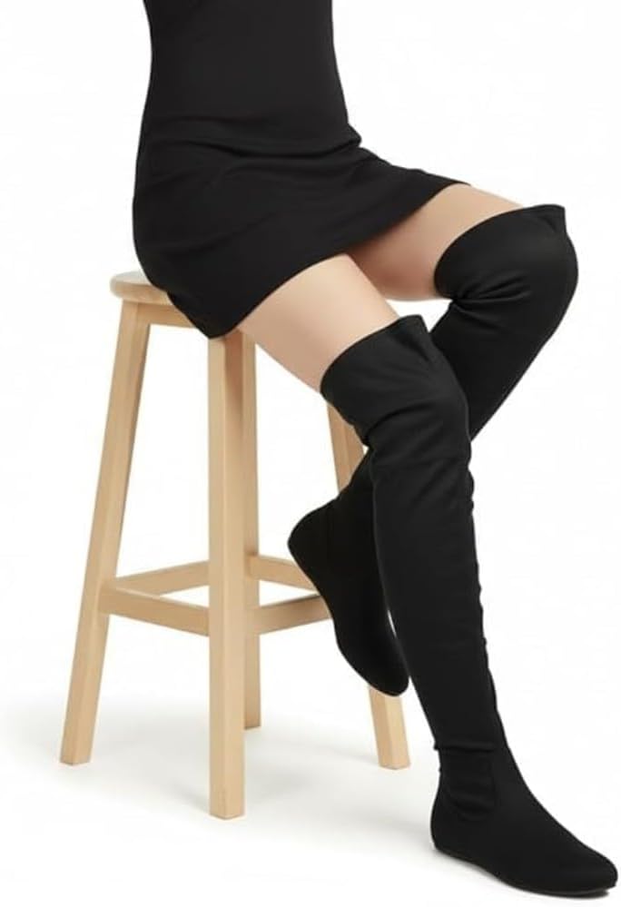 Forever Link Women Over the Knee Thigh High Flat Boots