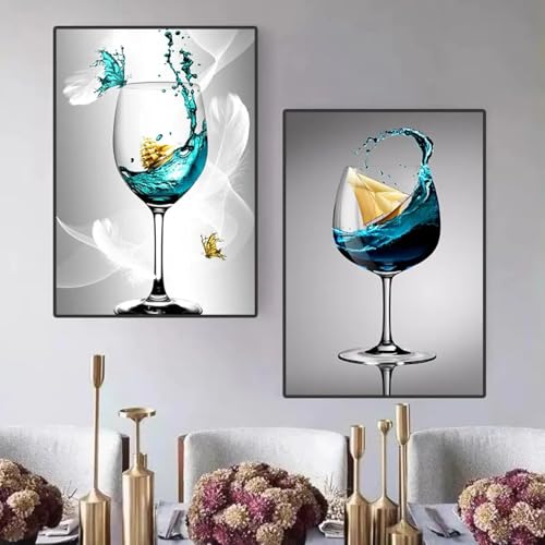 Décoration murale moderne avec peinture sur toile abstraite et cadres 70 x 100 cm