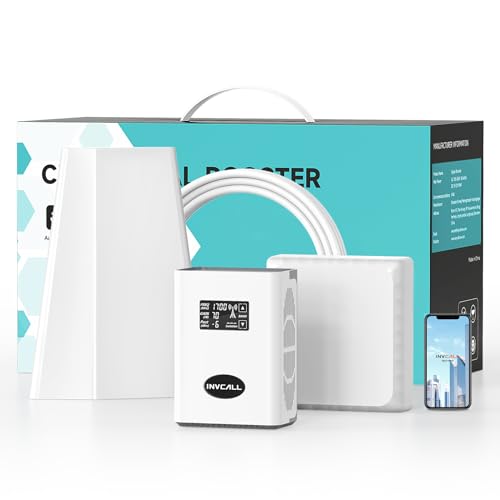 INVCALL Cell Phone Signal Booster for Home Up to 7,000 Sq Ft on Band 2/4/12/13/17/25 | Compatible with Verizon, AT&T, T-Mobile, Sprint & More| FCC Approved with 2 Indoor Antennas Boosts 4G LTE & 5G