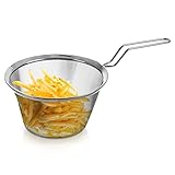 Drahtkorb Korb Fritierkorb Friteuse zum Braten von Pommes mit Griff Edelstahl 19,5