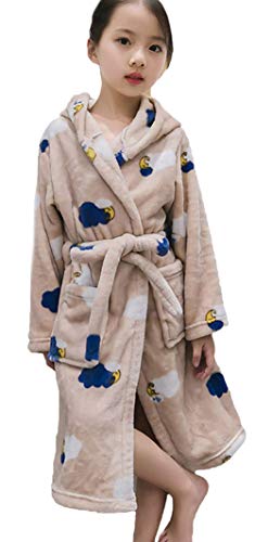 Pajamas Girls Boys Long Sleeve Basic Hooded Printed Fashion Brands Bathrobe Comfortably Soft Coral Fleece Thick Warm Kids Dressing Gown Nightgown