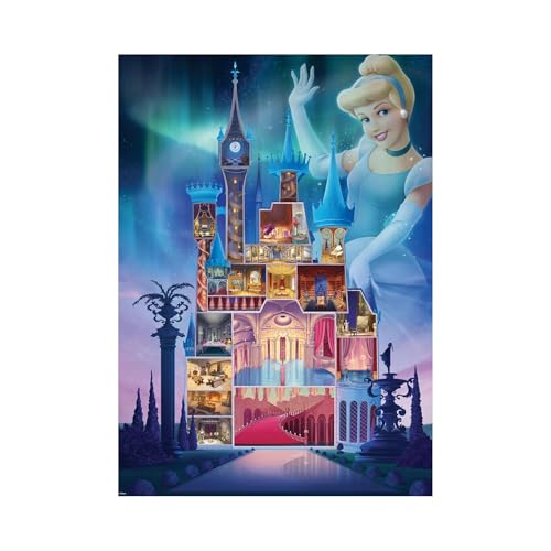Ravensburger - Puzzle Disney Cenicienta | Puzzle 1000 Piezas | Puzle Adultos 70x50cm | Puzle Disney 1000 Piezas | Princesas Castillos | Rompecabezas Adultos y Niñas +14 años