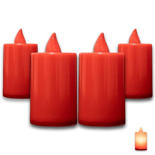 Velas led rojas con pilas para navidad con efecto llama. Velas