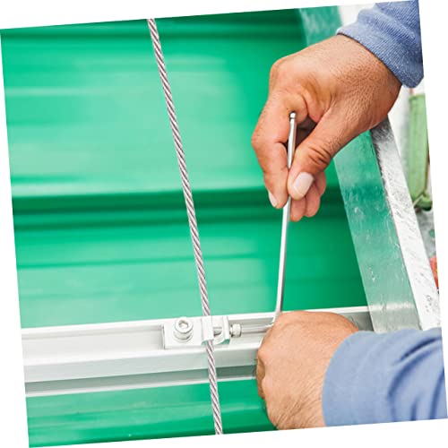Image of DOITOOL 2Pcs Stainless Steel Wire Rope Hangers with Heavy Duty Hooks for Picture Sign and Chandelier Hanging Adjustable Self-Locking Wire Rope Hanger Kit for Wall Ceiling and Display Boards