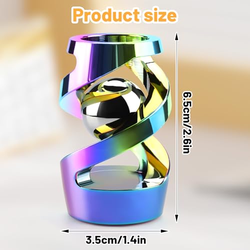 DOLASEV Upgraded Kinetic Spinning Desk Fidget Toy, Quiet Stress Relief Fidgets for Office, Kids Teens & Adults, Rainbow