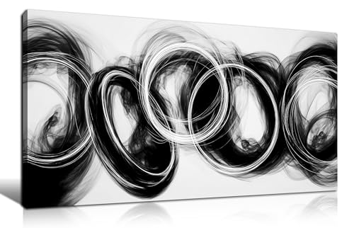 MXUNYZ Black and White Abstract Canvas Wall Art Minimalist Print Painting