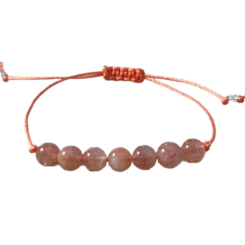 Bracelet en pierre de soleil multicolore perles 8mm cordon ajustable LKBEADS