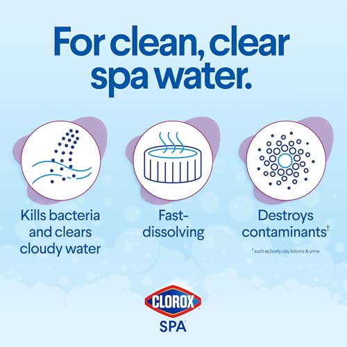 Image of Clorox Pool&Spa Spa Water All-in-One Sanitizer & Shock, Destroys Contaminants, Clears Cloudy Water, 2LB (Pack of 2)