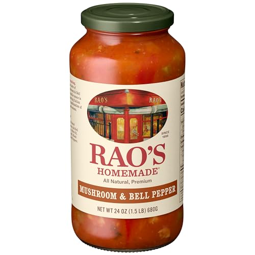 Image of Rao's Homemade Mushroom & Bell Pepper Sauce with Italian Tomatoes, 24 Ounce (Pack of 12)