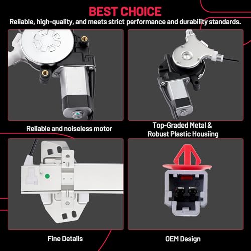 Image of BDFHYK 741-301 Power Window Regulator with Motor Front Right, Compatible with 2001-2005 Honda Civic HX, Compatible with 2004-2005 LX, Compatible with 2001-2004 Value Package