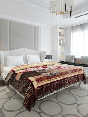Image of Monte Carlo Double Bed Heavy Winter Blanket Marshal 2 Ply 850 GSM | 4.5 KG (240x220 CM), Brown