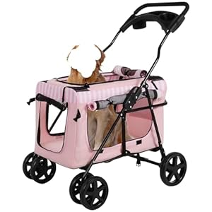Gaojunan GAOJUNAN Różowy Wózek Dla Zwierząt 4 Koła