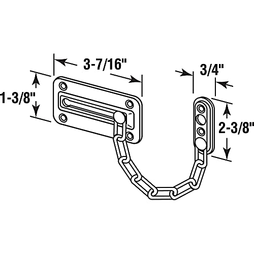 Defender Security U 10386 Protetor de porta com corrente de aço, níquel acetinado (embalagem única)