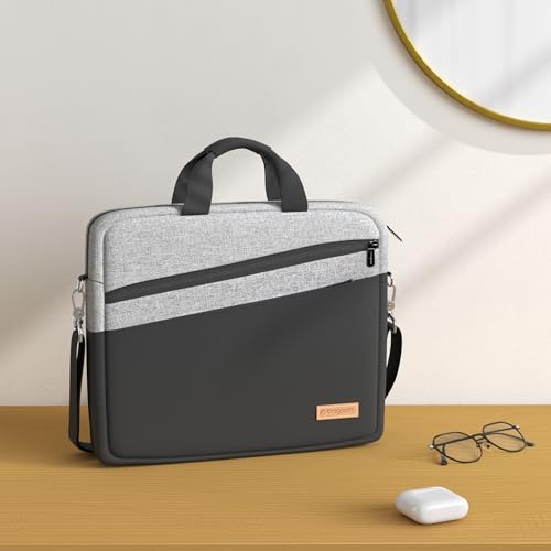 Image of bagasin 15 15.6 16 inch Laptop Computer PC Shoulder Bag Carrying Case, Water-Repellent Fabric Briefcase, Lightweight Toploader, Business Casual or School