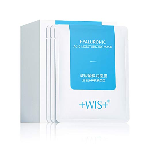 WIS Hyaluronic Acid Moisturizing Facial Mask for Women Anti-aging, Deep Hydrating, Remove Wrinkles, 24 Pack Sheet Mask for Dry and Sensitive Skin Care