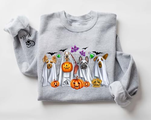 Pamaheart Custom German Shepherd Ghost Sweatshirt, Halloween Dog Sweatshirt, Ghost Dog Sweater, Halloween Mom Gifts for Women4