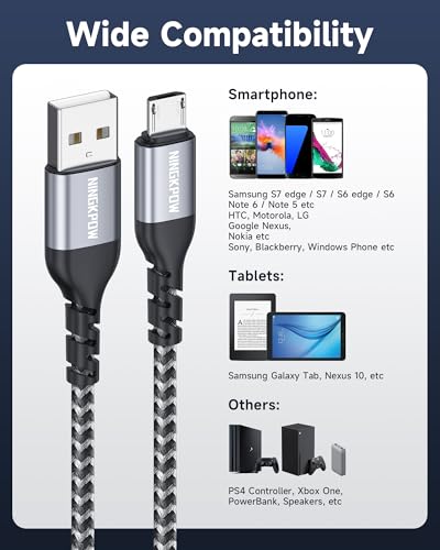 Micro USB Kabel 2Stück 2M Nylon Ladekabel HighSpeed Android Handy Ladekabel – Ansicht 6
