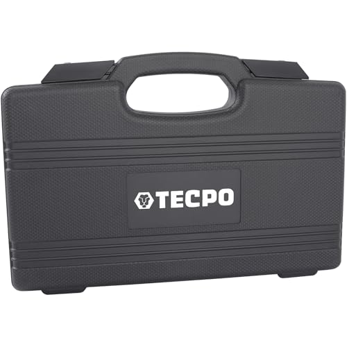 TECPO Ventilfederspanner-Satz, Demontage & Montage von Ventilfedern und Ventilschaftdichtungen für 8V, 12V & 16V Motoren, ohne Zylinderkopf-Demontage, inkl. 3 Druckstücke Ø20, 26, 30, 34mm, länge 85mm