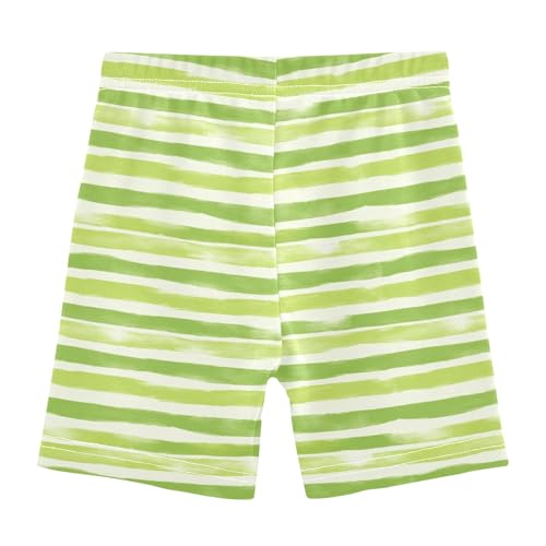 Light Green Stripe Girls Shorts Elastic Waist Sports Shorts Girls Leggings Pants for 4-10 Years2