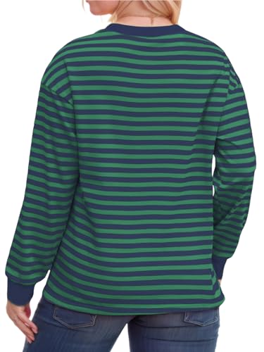 Womens-Plus-Size-Sweatshirts Trendy Striped Color Block Tops Casual Long Sleeve Shirts Cute Oversized Crewneck Tunics3