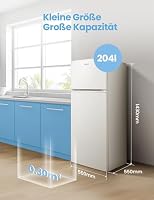Comfee RCT284WH2A Kühl-/Gefrierkombination/Gefrierteil oben/176 kWh/Jahr/143cm Höhe/LED Licht/Reversibles Türscharnier/Weiß – Ansicht 3