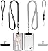 takyu Phone Lanyard, 2 Pack Adjustable Cell Phone Lanyard Crossbody Neck Strap & 2 Pack Phone Wrist Strap with 2 PcsTether Tabs Compatible for iPhone Android Smartphones-Black Grey