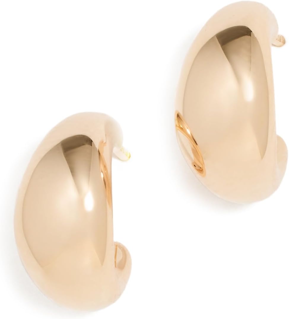 EF Collection Women's 14k Gold Jumbo Dome Hoop Earrings, Yellow Gold, One Size