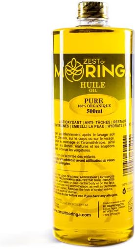 - Zest Of Moringa Face Oil For Anti - Aging Wrinkles | Moringa Oil For Skin Care, Hair Care, Acne Treatment & Eczema Essential Oil | 100% Pure & Organic | 500 ML