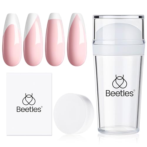 Beetles French Tip Nail Stamp 3Pcs Silicone Nail Stamp Kit with Replacement Nail Stamper Heads and Scrapers Nail Printing Tool for Home Manicure Diy Nail Art Salon Gifts for Girls