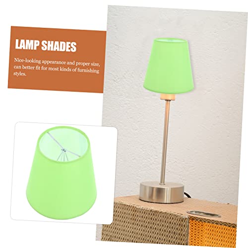 Image of Decorative Fabric Clip Lampshade Replacement for Farmhouse Light Fixtures Easy Installation Lightweight Iron Frame Softens Light for Unique Bedroom Decor Fluorescent Green Color