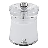 Moderne Optik Peugeot Salzmühle Bali Acryl weiß, 6 X 6 X 8 cm