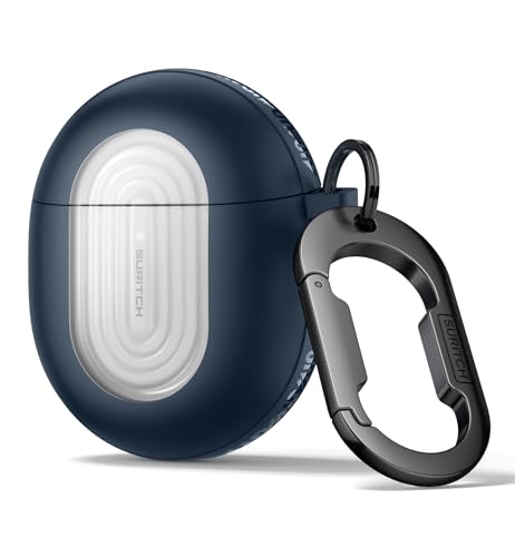 Image of SURITCH Magnetic Bumper Cases for Google Pixel Buds Pro 2 (2024) and Pixel Buds Pro (2022) Case Cover, Rugged Shockproof Protective Covers with Carabiner & Cleaning Kit & Removal Tool, Navy