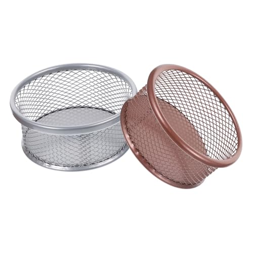 KICHOUSE 2Pcs Paperclip Holder Stylish Office Desk Organizers Mesh Basket for Paper Clips Accessories Storage Compact Design