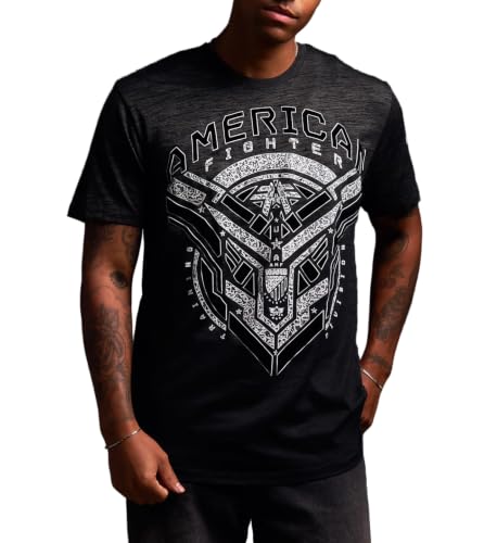 American Fighter Men's T-Shirt, Short Sleeve, Athletic Graphic Tee (US, Alpha, Large, Regular, Regular, Black Mass (Bakerton))