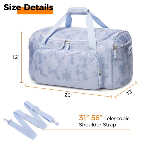 Image of Uarition Gym Bag for Men & Women - 50L Duffle Bag for Travel, Blue Tie-Dye