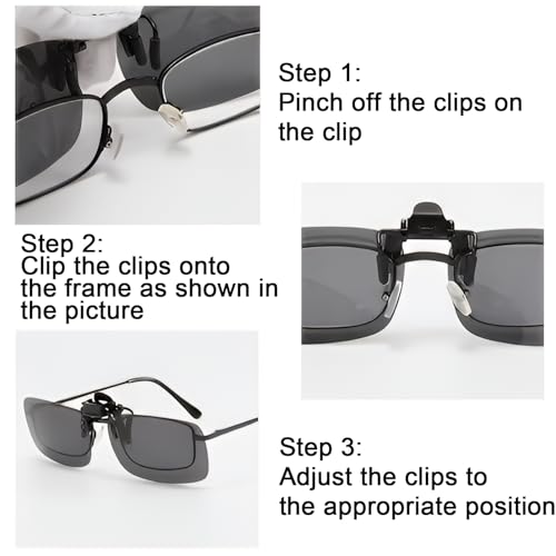 Image of Clip on Polarized Night Vision Driving Glasses Flip up Sunglasses UV-400 to Wear Over Glasses for Night Driving