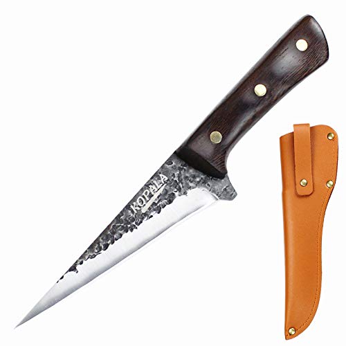 KOPALA Chef Knife Professional Boning knife Hand-forged Chef knife Cleaver Carbon Steel Knife with Sheath 5.3-inch