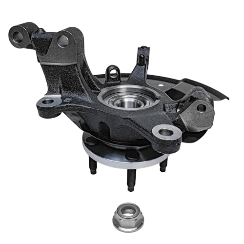 Image of Detroit Axle - Front Right Steering Knuckle for 2007-2010 Ford Edge Lincoln MKX, Passenger Side Steering Knuckle & Wheel Bearing Hub Assembly 2008 2009 Replacement