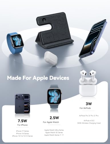 Lamicall 3 in 1 Wireless Magsafe Charging Station for Apple iPhone, Watch and Airpods - image 6