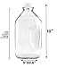 2-Quart Glass Milk Bottles w/Side Grip (2-Pack); Clear Glass Rectangular Vintage Style Half Gallon Jugs Great for Storing Milk, Juice & Water in Fridge, Includes Extra Lids (2)